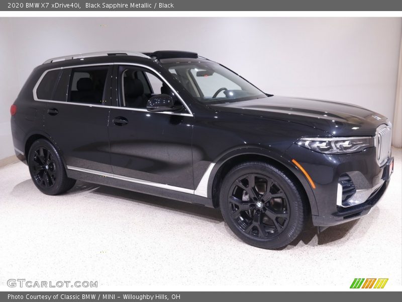 Black Sapphire Metallic / Black 2020 BMW X7 xDrive40i