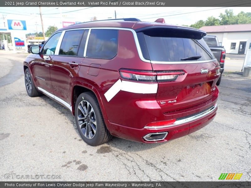 Velvet Red Pearl / Global Black/Steel Gray 2021 Jeep Grand Cherokee L Overland 4x4