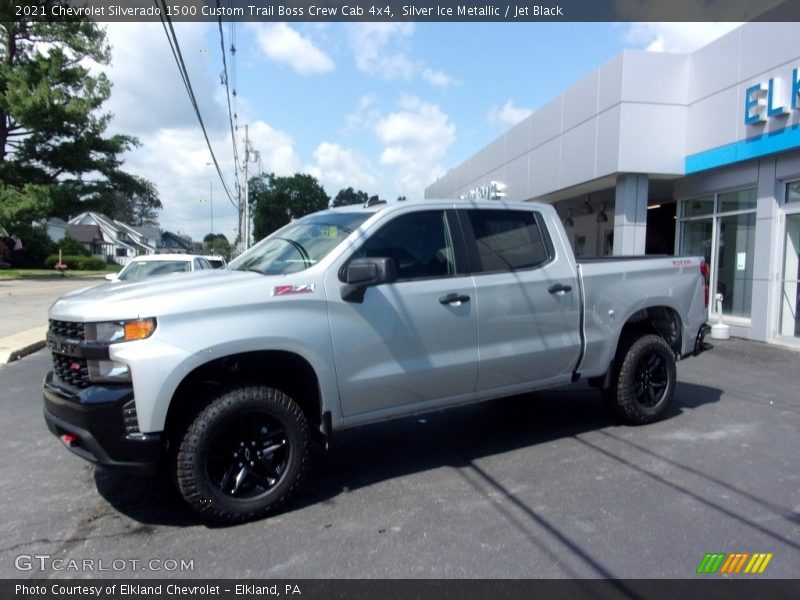 Silver Ice Metallic / Jet Black 2021 Chevrolet Silverado 1500 Custom Trail Boss Crew Cab 4x4