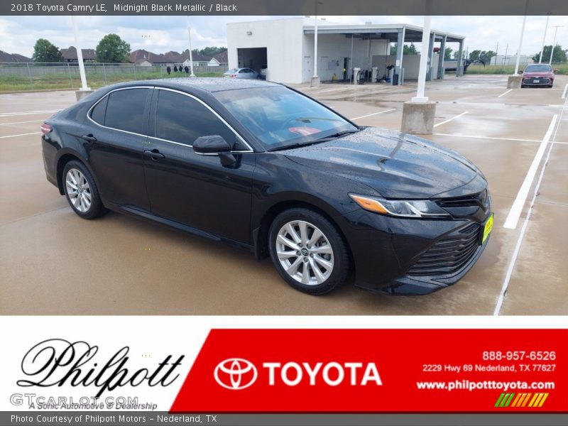 Midnight Black Metallic / Black 2018 Toyota Camry LE