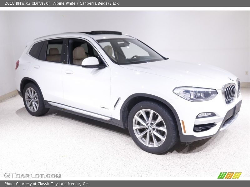Alpine White / Canberra Beige/Black 2018 BMW X3 xDrive30i