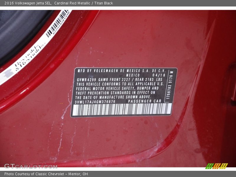 Cardinal Red Metallic / Titan Black 2016 Volkswagen Jetta SEL