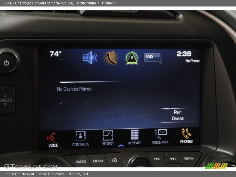 Controls of 2016 Corvette Stingray Coupe