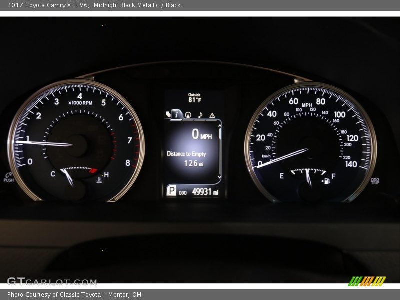 Midnight Black Metallic / Black 2017 Toyota Camry XLE V6