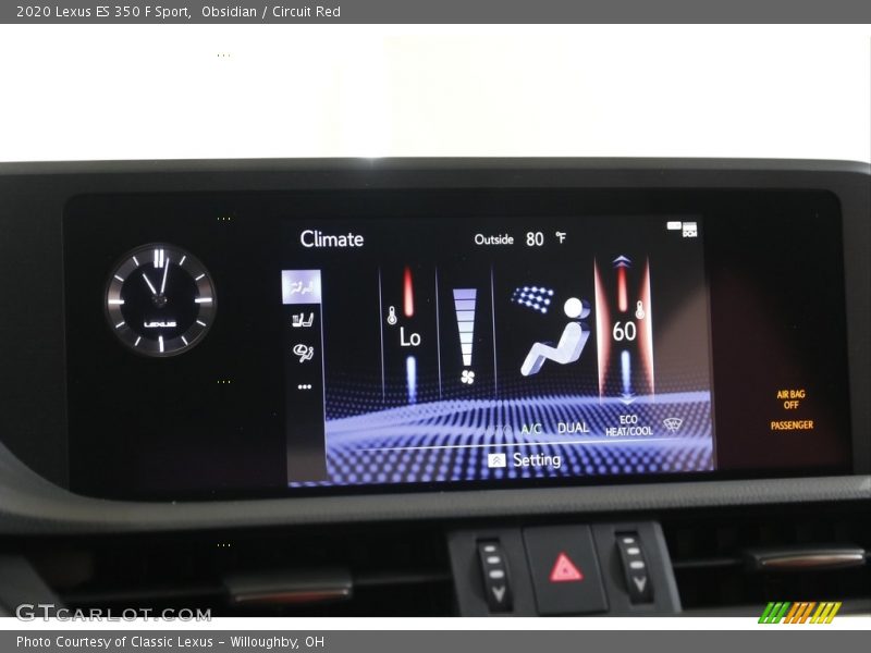 Obsidian / Circuit Red 2020 Lexus ES 350 F Sport