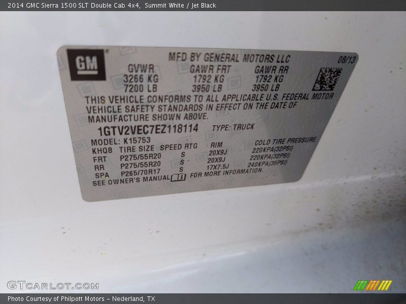 Summit White / Jet Black 2014 GMC Sierra 1500 SLT Double Cab 4x4