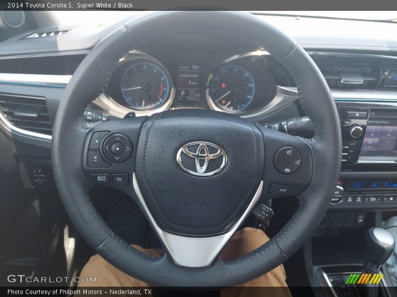 Super White / Black 2014 Toyota Corolla S