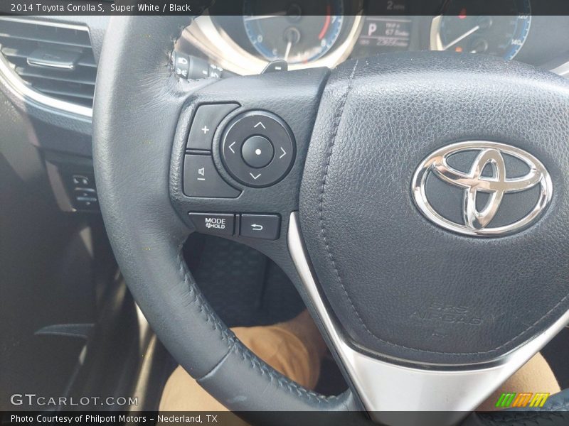 Super White / Black 2014 Toyota Corolla S