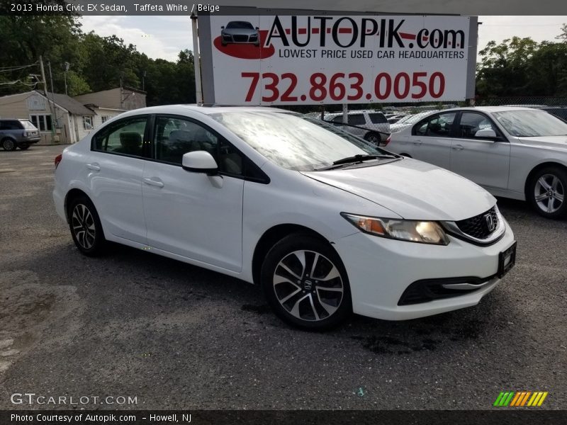 Taffeta White / Beige 2013 Honda Civic EX Sedan