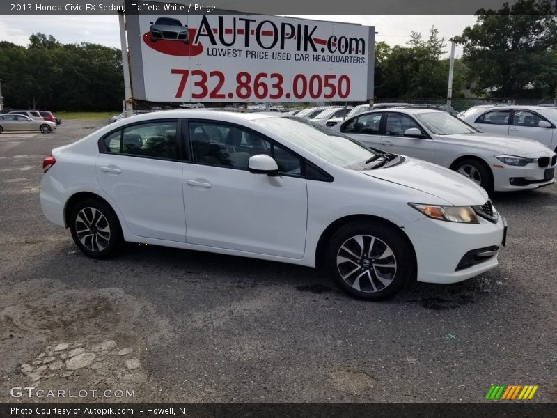 Taffeta White / Beige 2013 Honda Civic EX Sedan