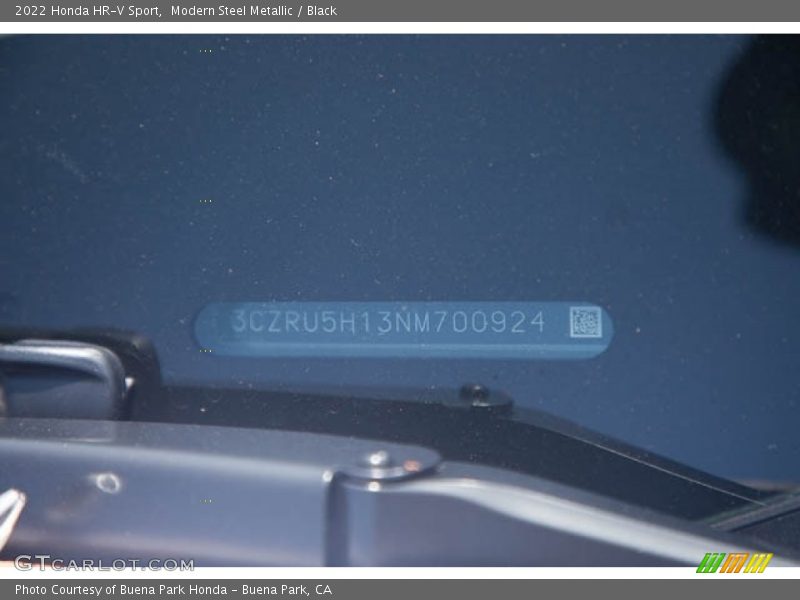 Modern Steel Metallic / Black 2022 Honda HR-V Sport
