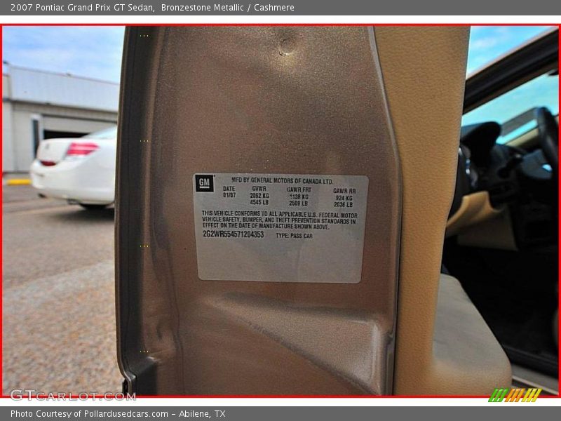 Bronzestone Metallic / Cashmere 2007 Pontiac Grand Prix GT Sedan