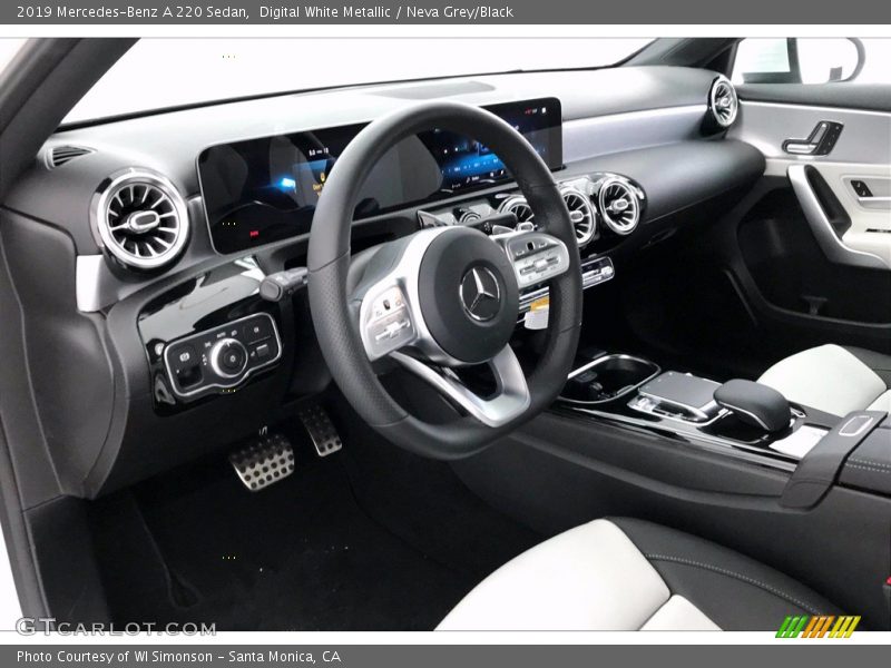Digital White Metallic / Neva Grey/Black 2019 Mercedes-Benz A 220 Sedan