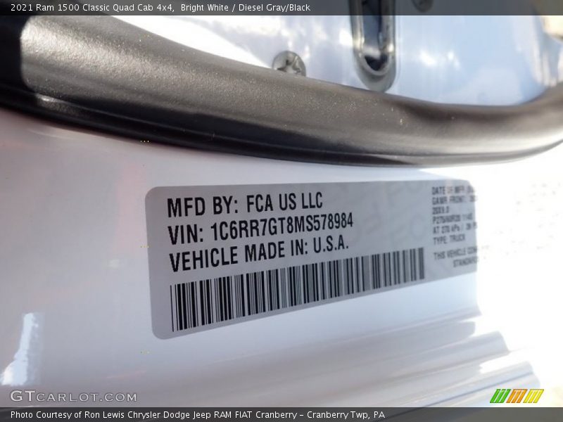 Bright White / Diesel Gray/Black 2021 Ram 1500 Classic Quad Cab 4x4