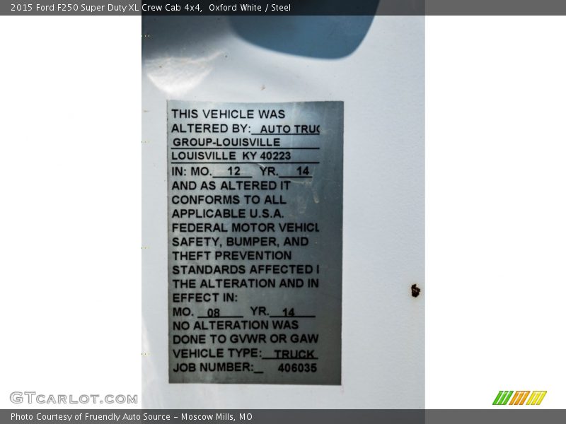 Oxford White / Steel 2015 Ford F250 Super Duty XL Crew Cab 4x4