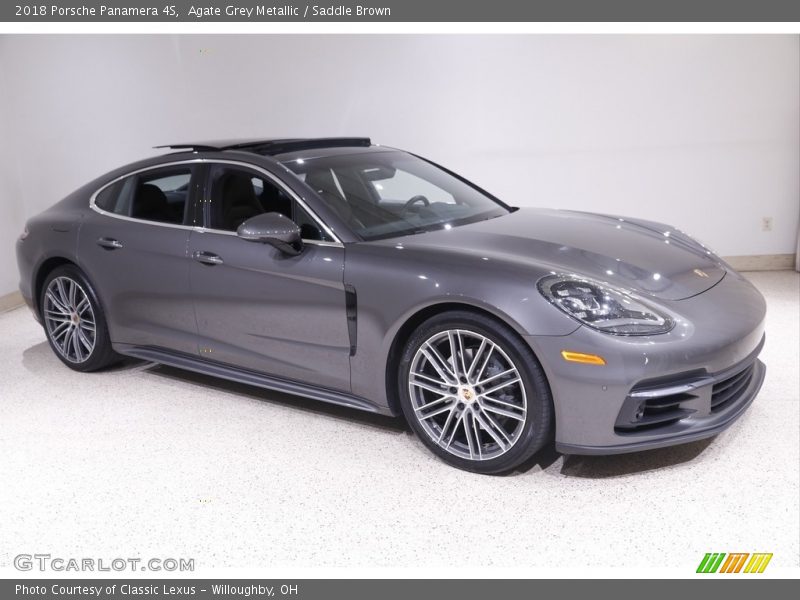 Agate Grey Metallic / Saddle Brown 2018 Porsche Panamera 4S