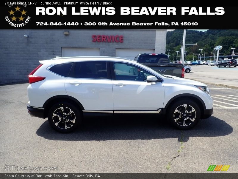 Platinum White Pearl / Black 2019 Honda CR-V Touring AWD