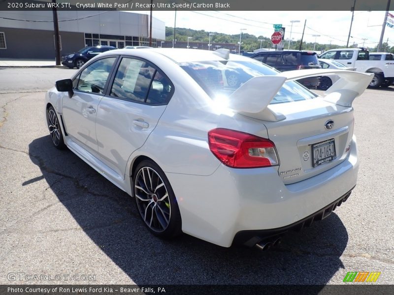 Crystal White Pearl / Recaro Ultra Suede/Carbon Black 2020 Subaru WRX STI
