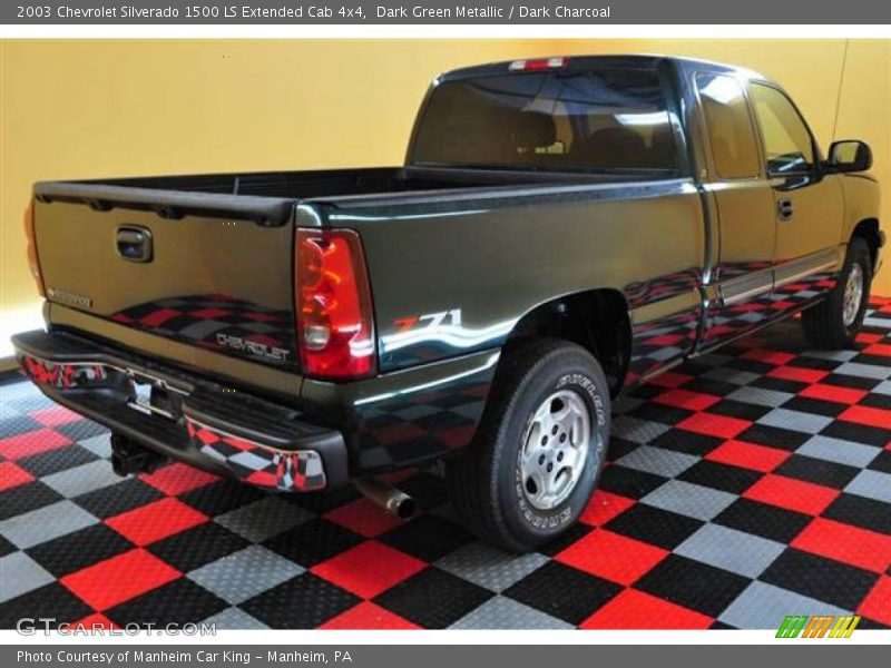 Dark Green Metallic / Dark Charcoal 2003 Chevrolet Silverado 1500 LS Extended Cab 4x4