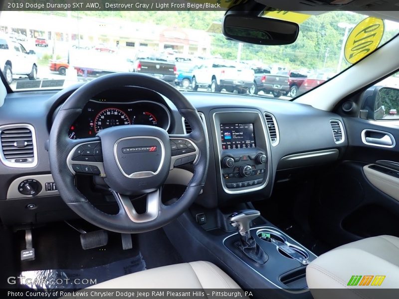 Destroyer Gray / Light Frost Beige/Black 2019 Dodge Durango SXT AWD