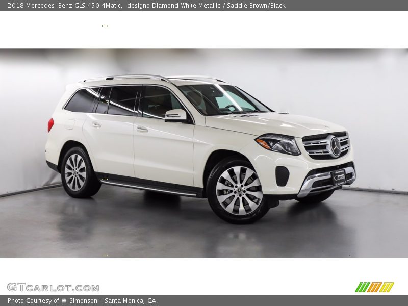 designo Diamond White Metallic / Saddle Brown/Black 2018 Mercedes-Benz GLS 450 4Matic