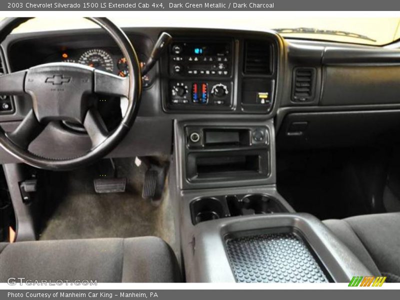 Dark Green Metallic / Dark Charcoal 2003 Chevrolet Silverado 1500 LS Extended Cab 4x4