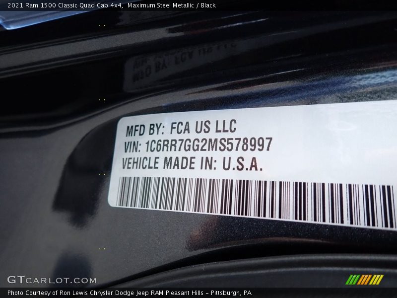 Maximum Steel Metallic / Black 2021 Ram 1500 Classic Quad Cab 4x4