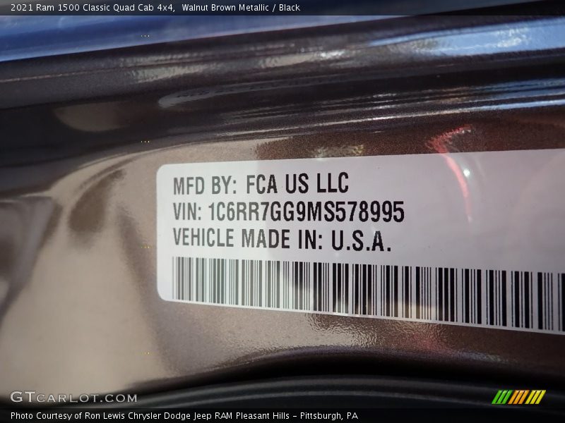 Walnut Brown Metallic / Black 2021 Ram 1500 Classic Quad Cab 4x4