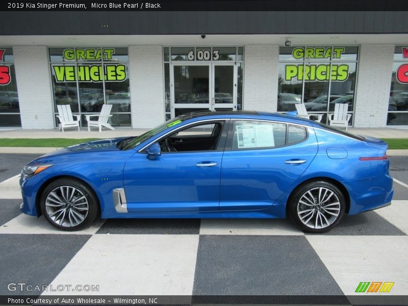Micro Blue Pearl / Black 2019 Kia Stinger Premium