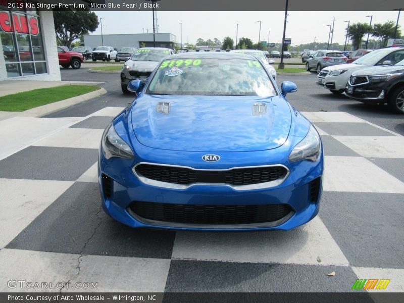 Micro Blue Pearl / Black 2019 Kia Stinger Premium