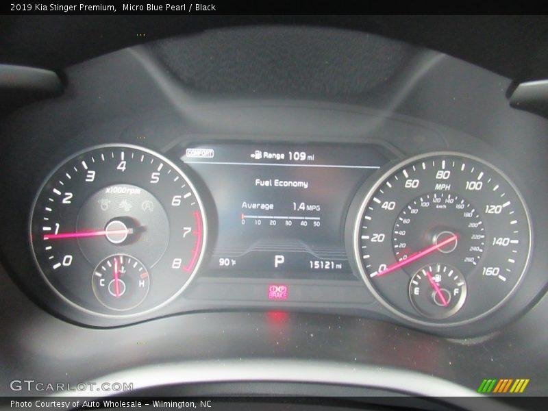 Micro Blue Pearl / Black 2019 Kia Stinger Premium