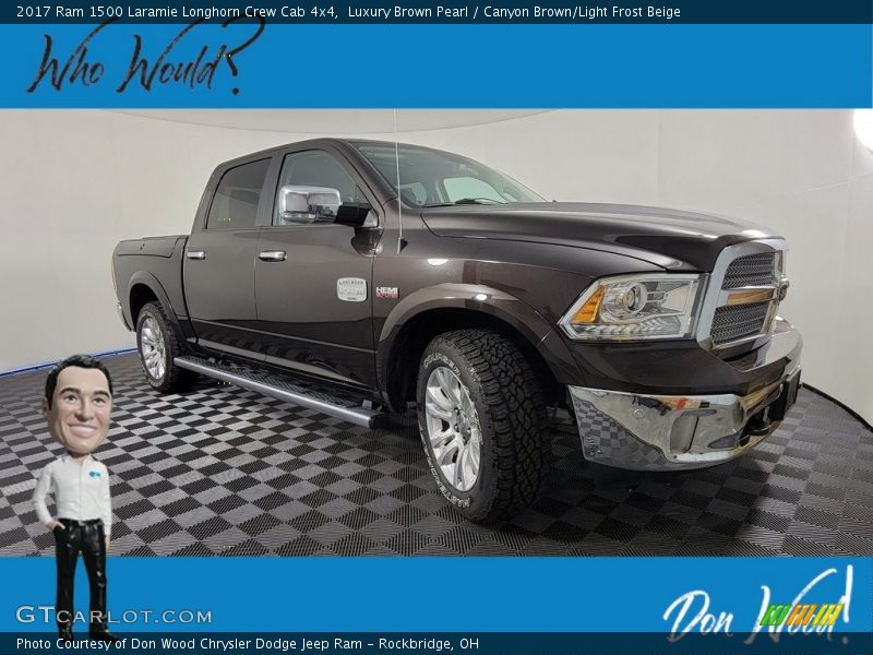 Luxury Brown Pearl / Canyon Brown/Light Frost Beige 2017 Ram 1500 Laramie Longhorn Crew Cab 4x4