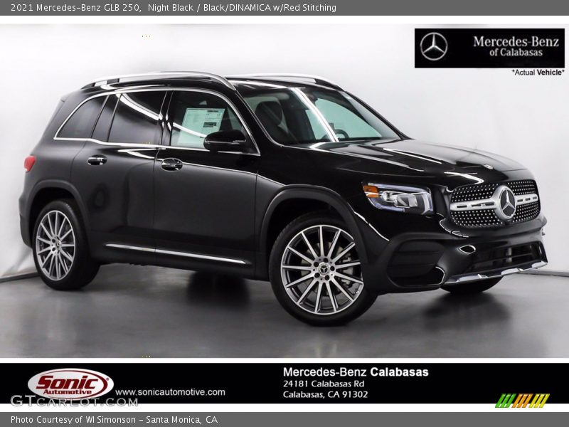 Night Black / Black/DINAMICA w/Red Stitching 2021 Mercedes-Benz GLB 250