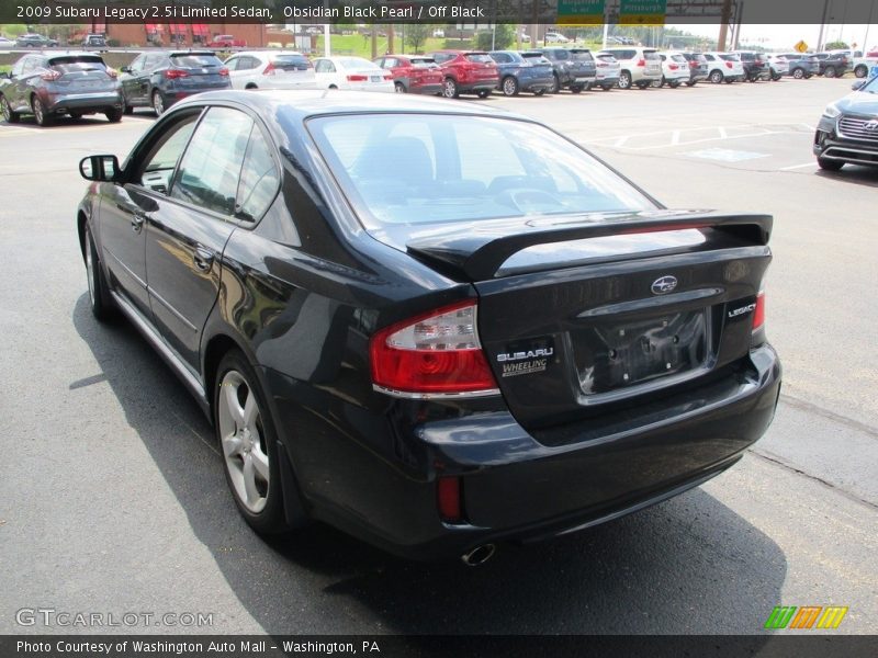 Obsidian Black Pearl / Off Black 2009 Subaru Legacy 2.5i Limited Sedan