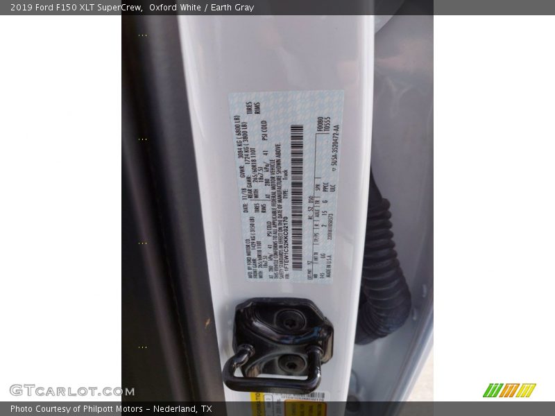 Oxford White / Earth Gray 2019 Ford F150 XLT SuperCrew