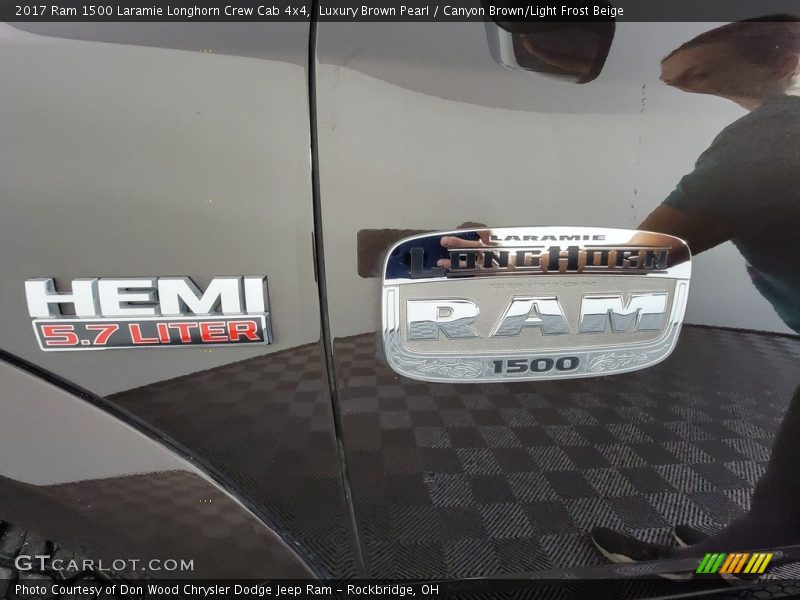 Luxury Brown Pearl / Canyon Brown/Light Frost Beige 2017 Ram 1500 Laramie Longhorn Crew Cab 4x4