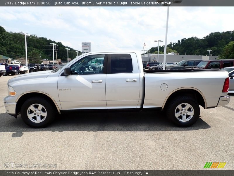 Bright Silver Metallic / Light Pebble Beige/Bark Brown 2012 Dodge Ram 1500 SLT Quad Cab 4x4