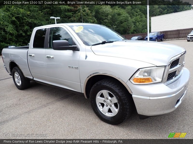 Bright Silver Metallic / Light Pebble Beige/Bark Brown 2012 Dodge Ram 1500 SLT Quad Cab 4x4