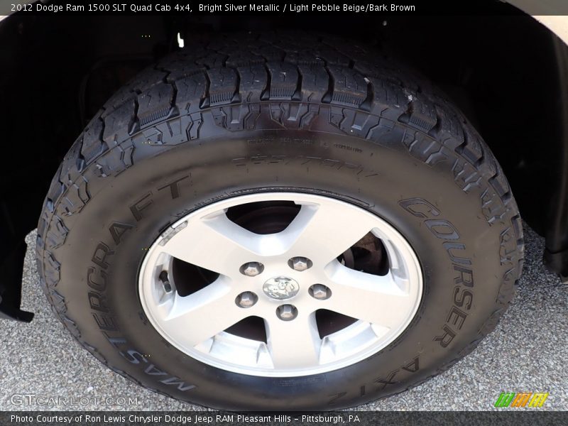 Bright Silver Metallic / Light Pebble Beige/Bark Brown 2012 Dodge Ram 1500 SLT Quad Cab 4x4