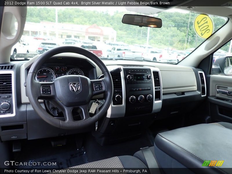 Bright Silver Metallic / Light Pebble Beige/Bark Brown 2012 Dodge Ram 1500 SLT Quad Cab 4x4