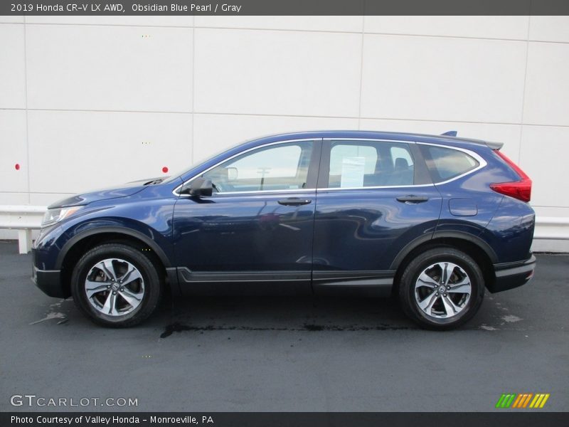 Obsidian Blue Pearl / Gray 2019 Honda CR-V LX AWD
