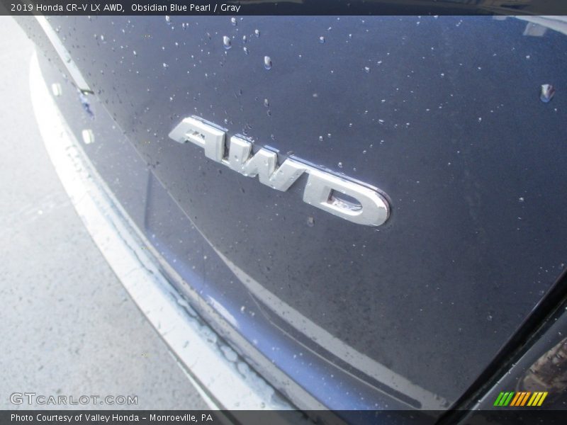 Obsidian Blue Pearl / Gray 2019 Honda CR-V LX AWD
