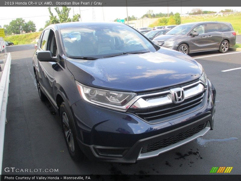 Obsidian Blue Pearl / Gray 2019 Honda CR-V LX AWD