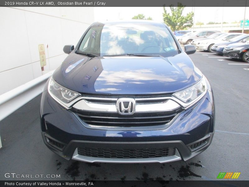 Obsidian Blue Pearl / Gray 2019 Honda CR-V LX AWD