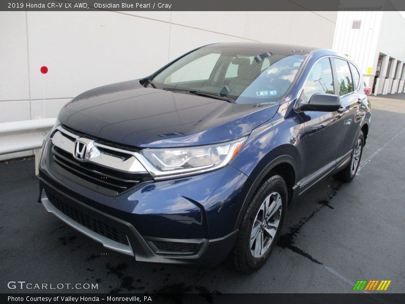 Obsidian Blue Pearl / Gray 2019 Honda CR-V LX AWD