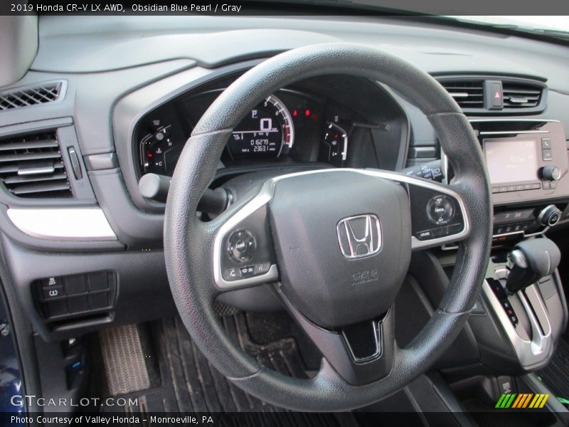 Obsidian Blue Pearl / Gray 2019 Honda CR-V LX AWD