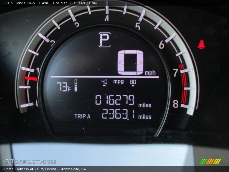 Obsidian Blue Pearl / Gray 2019 Honda CR-V LX AWD