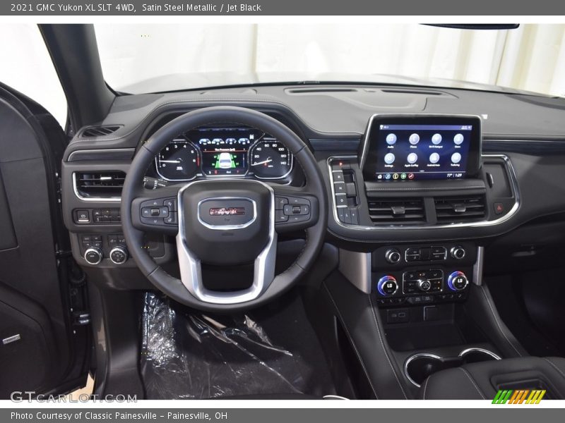 Satin Steel Metallic / Jet Black 2021 GMC Yukon XL SLT 4WD