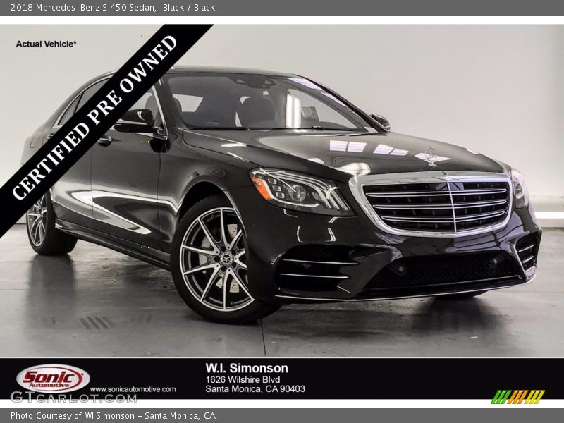 Black / Black 2018 Mercedes-Benz S 450 Sedan