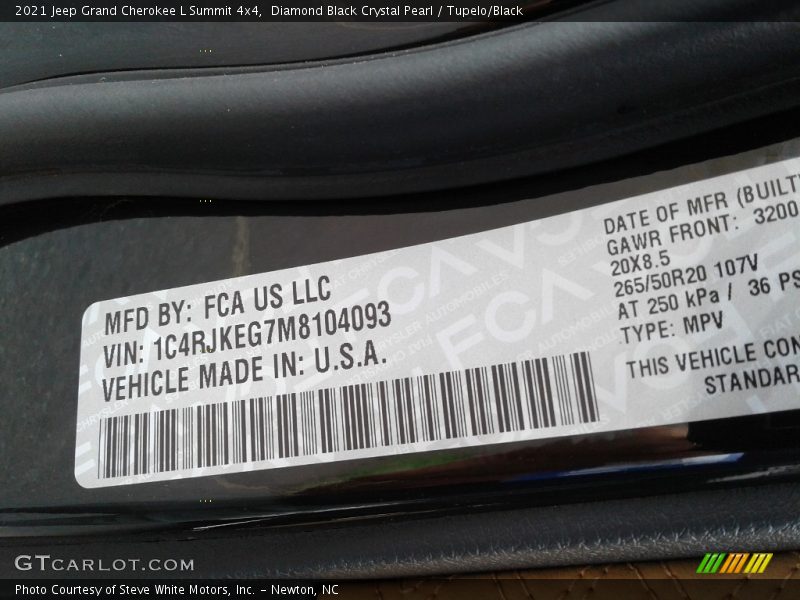 Diamond Black Crystal Pearl / Tupelo/Black 2021 Jeep Grand Cherokee L Summit 4x4